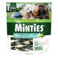 Minties Twists Small Dental Dog Treats for Dogs 10-30 lbs Vanilla Mint Flavor