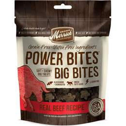 Merrick Power Bites Big Bites Real Beef Soft + Chewy Dog Treats