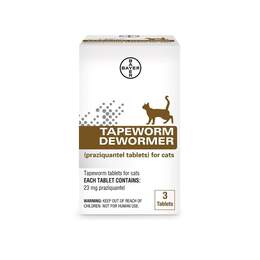 Bayer Tapeworm Dewormer (Praziquantel) for Cats, 3 Tablets