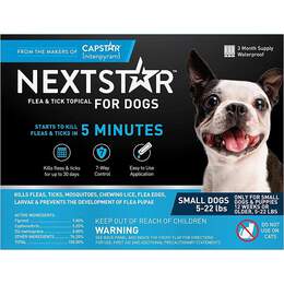 NEXTSTAR Fast Acting Flea & Tick Treatment Small Dog 5-22 lbs, 3 doses