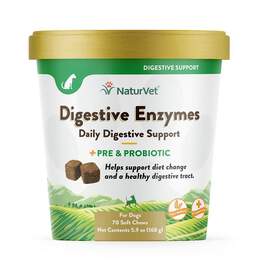 NaturVet Digestive Enzymes Plus Probiotic Soft Chews for Dogs