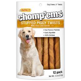 Chomp'ems Pork Stuffed Piggy Twists, 12 pack