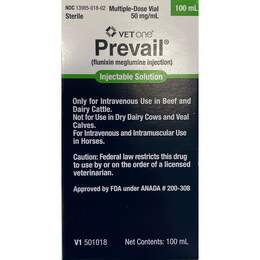 Prevail (Flunixin Meglumine Injection), 100 ml