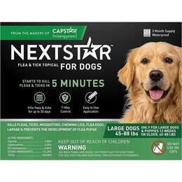 NEXTSTAR Fast Acting Flea & Tick Treatment Large Dog 45-88 lbs, 3 doses