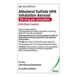 Albuterol Sulfate HFA 90 mcg, Inhaler