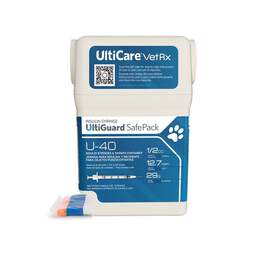 UltiGuard VetRx U-40 Insulin Syringes 29g, Sharps Box of 100 Needle 1/2 inch